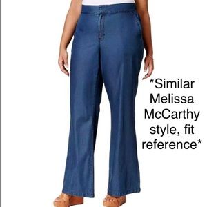 Melissa Mccarthy Seven7 Denim Chambray Trouser 22